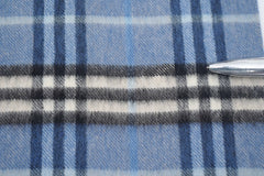 Check Cashmere Sky Blue Scarf