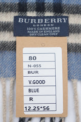 Check Cashmere Sky Blue Scarf