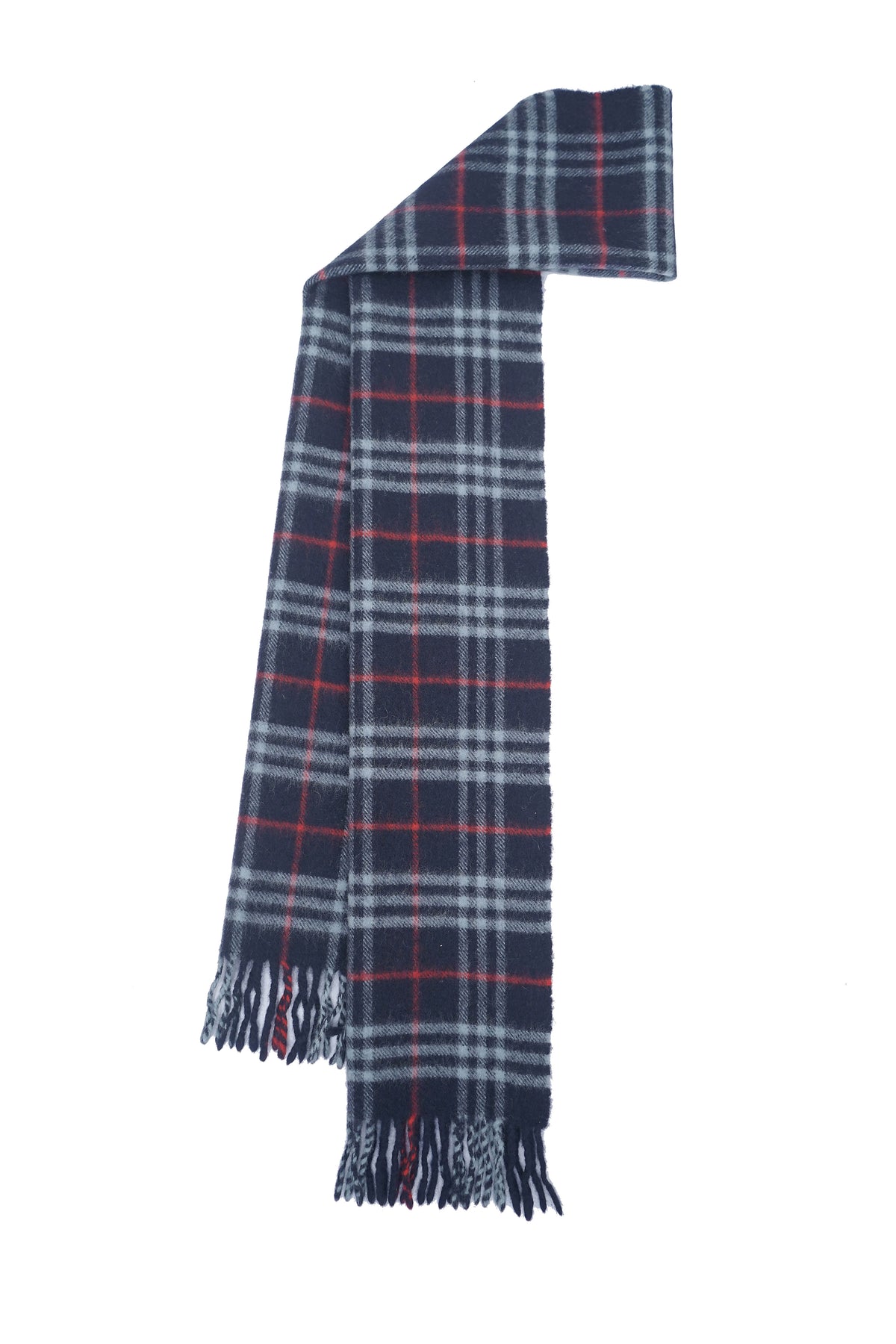 Check Lambswool Blue Scarf