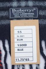 Check Lambswool Blue Scarf