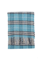 Check Lambswool Blue Scarf