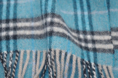 Check Lambswool Blue Scarf
