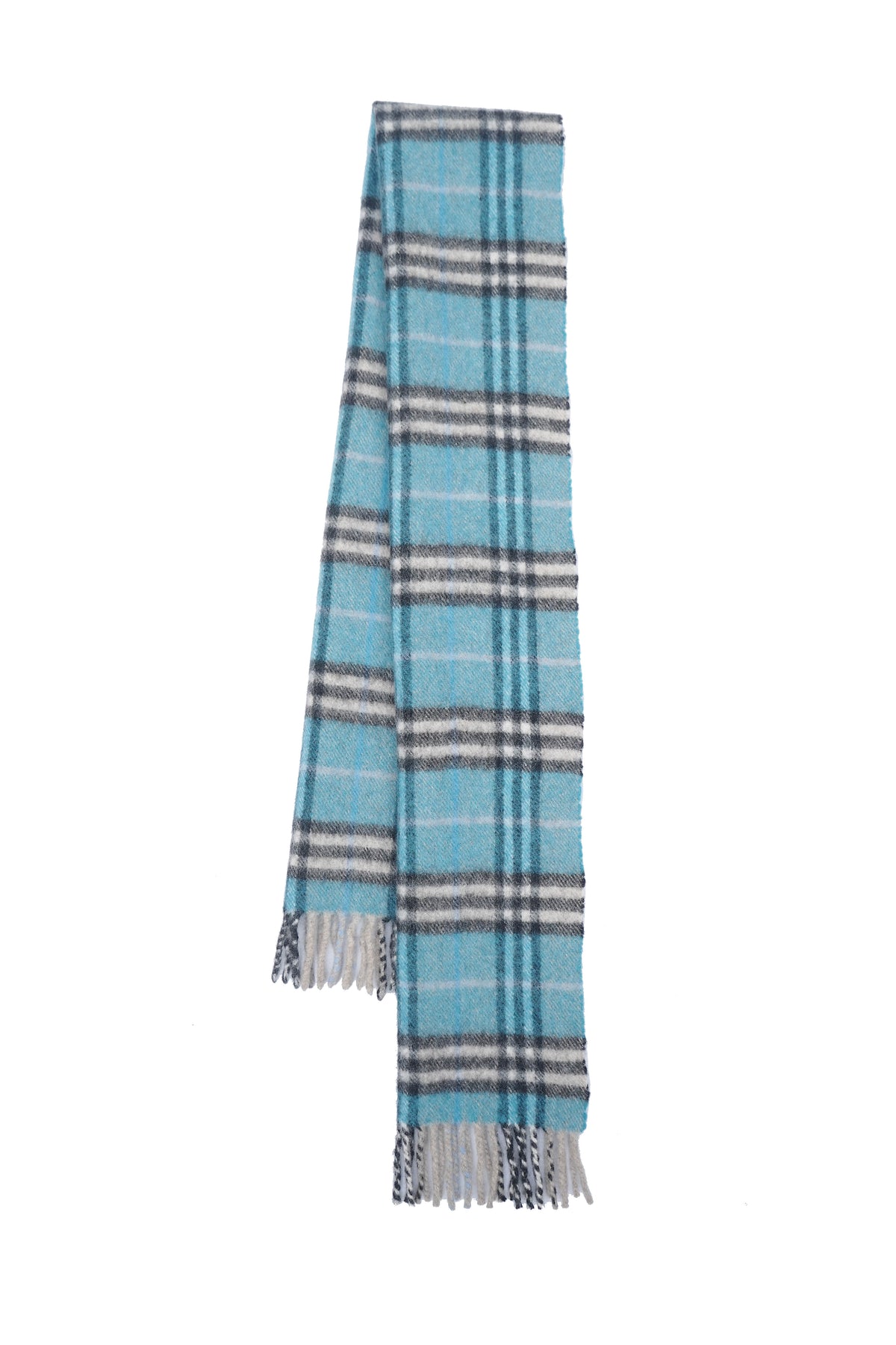 Check Lambswool Blue Scarf