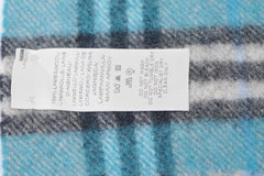 Check Lambswool Blue Scarf