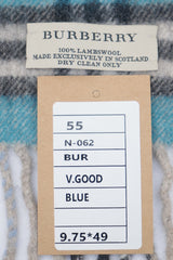 Check Lambswool Blue Scarf