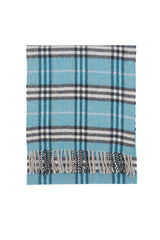 Check Lambswool Blue Scarf