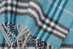 Check Lambswool Blue Scarf