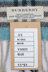 Check Lambswool Blue Scarf