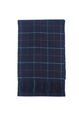 Check Lambswool Blue Scarf