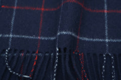 Check Lambswool Blue Scarf
