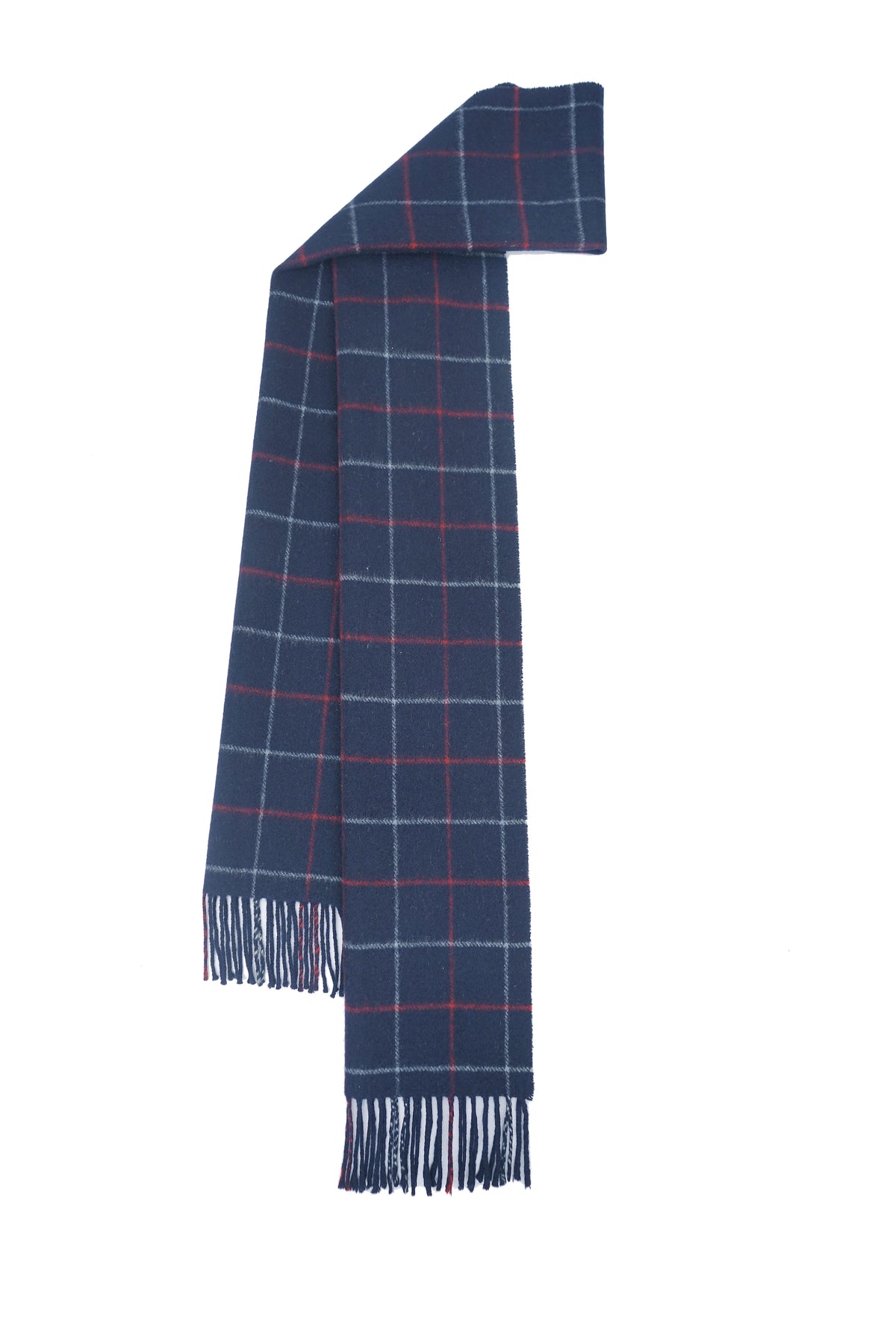 Check Lambswool Blue Scarf