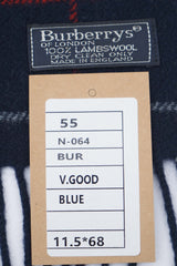 Check Lambswool Blue Scarf