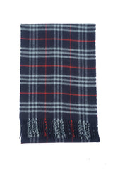 Check Lambswool Blue Scarf