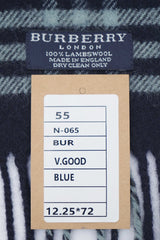 Check Lambswool Blue Scarf