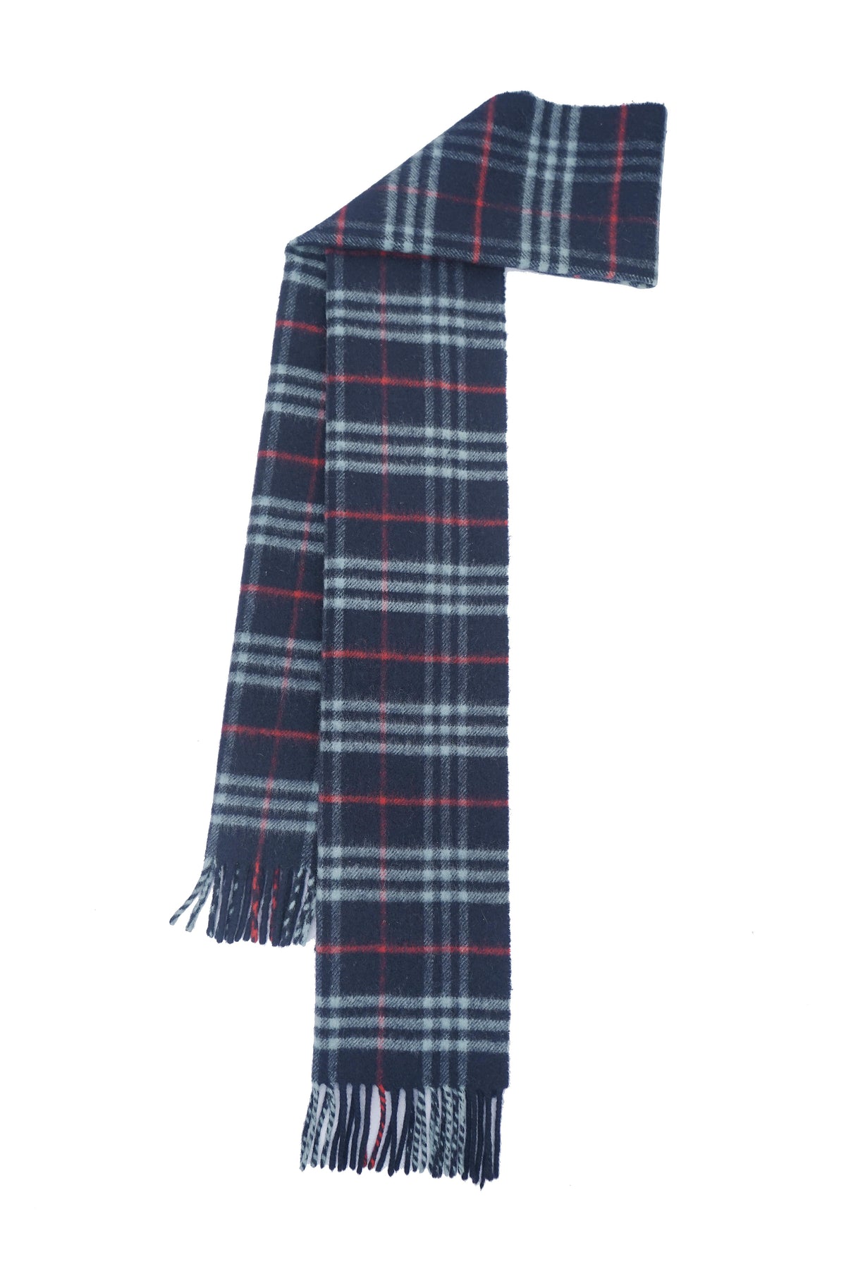 Check Lambswool Blue Scarf