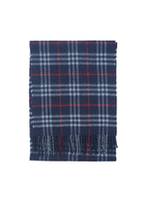 Check Lambswool Blue Scarf