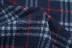 Check Lambswool Blue Scarf