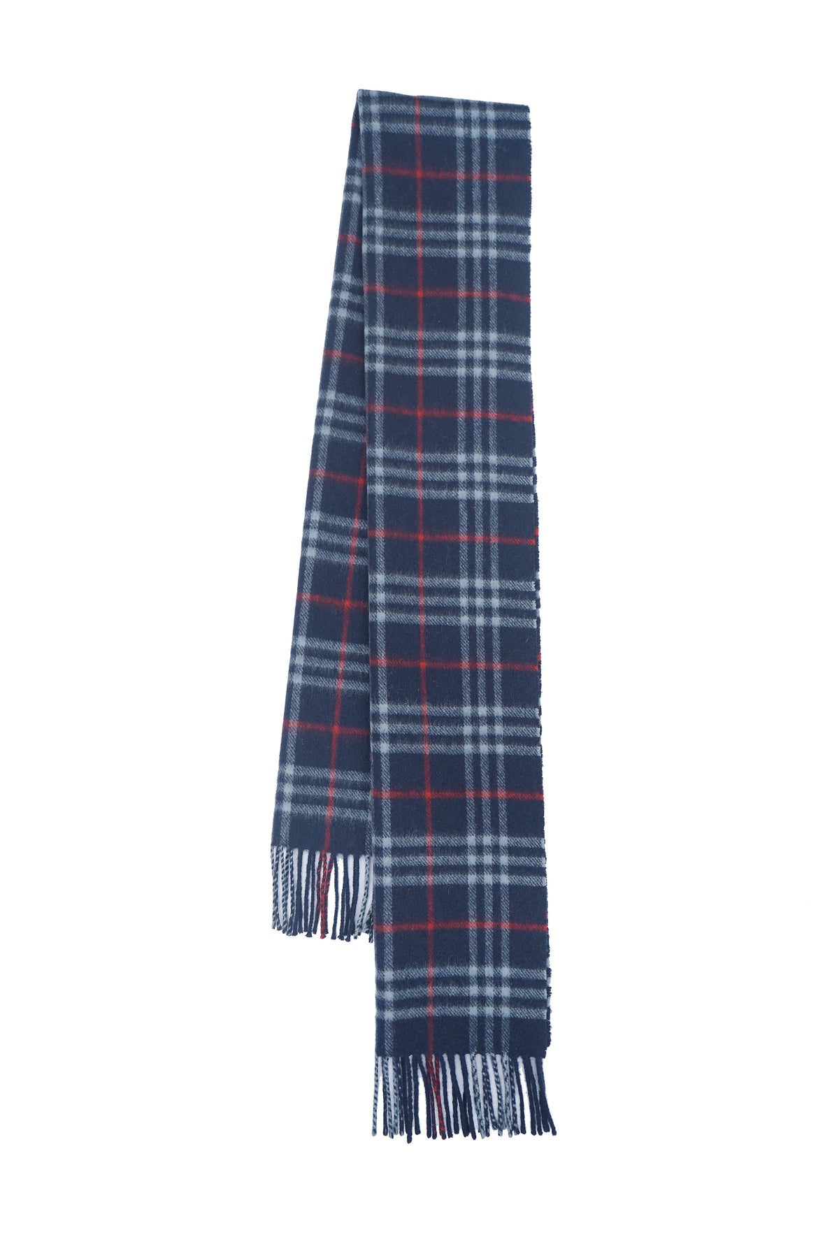 Check Lambswool Blue Scarf