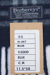 Check Lambswool Blue Scarf