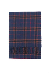 Check Lambswool Blue Scarf