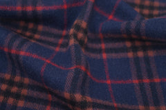 Check Lambswool Blue Scarf