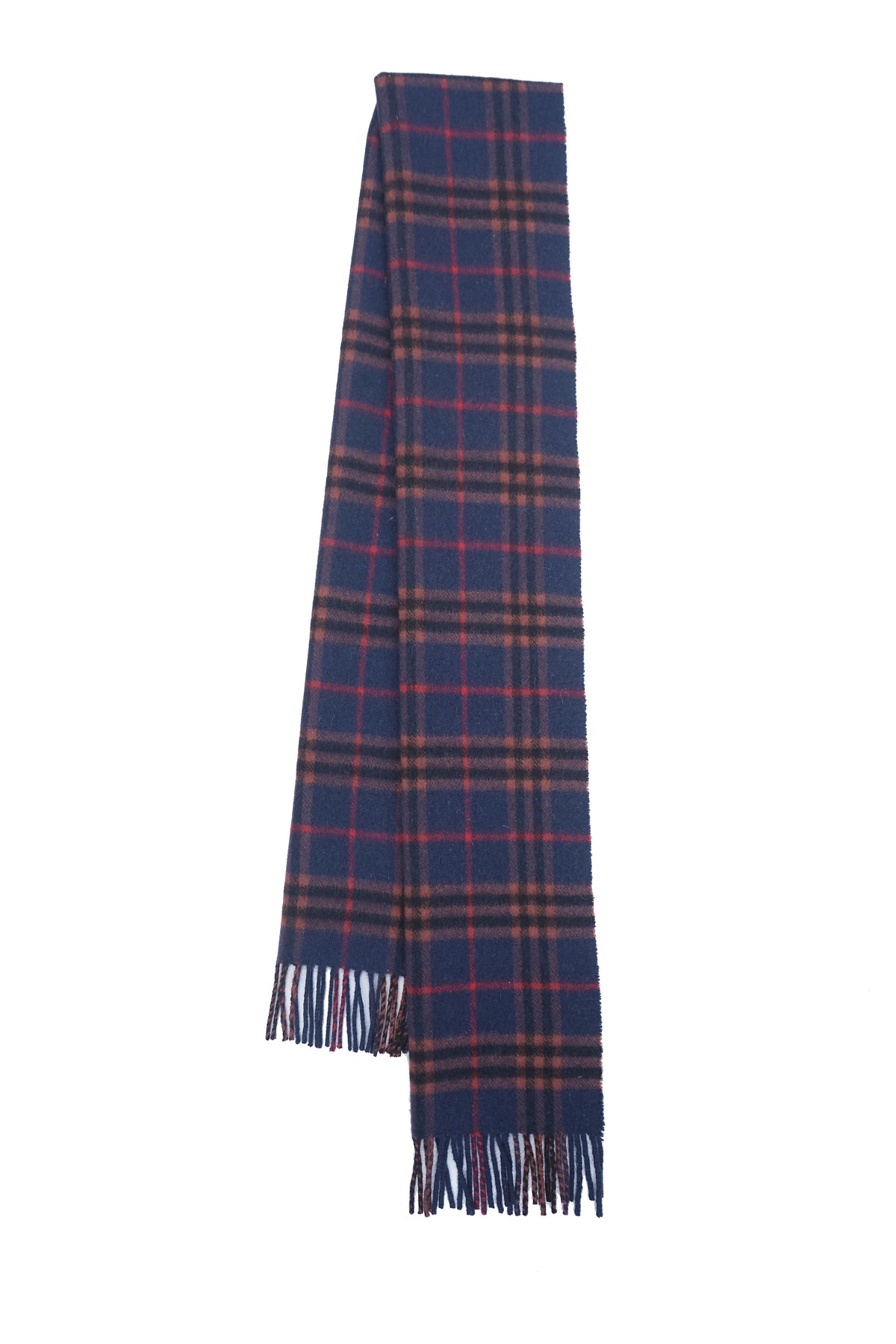 Check Lambswool Blue Scarf