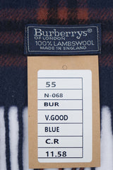 Check Lambswool Blue Scarf