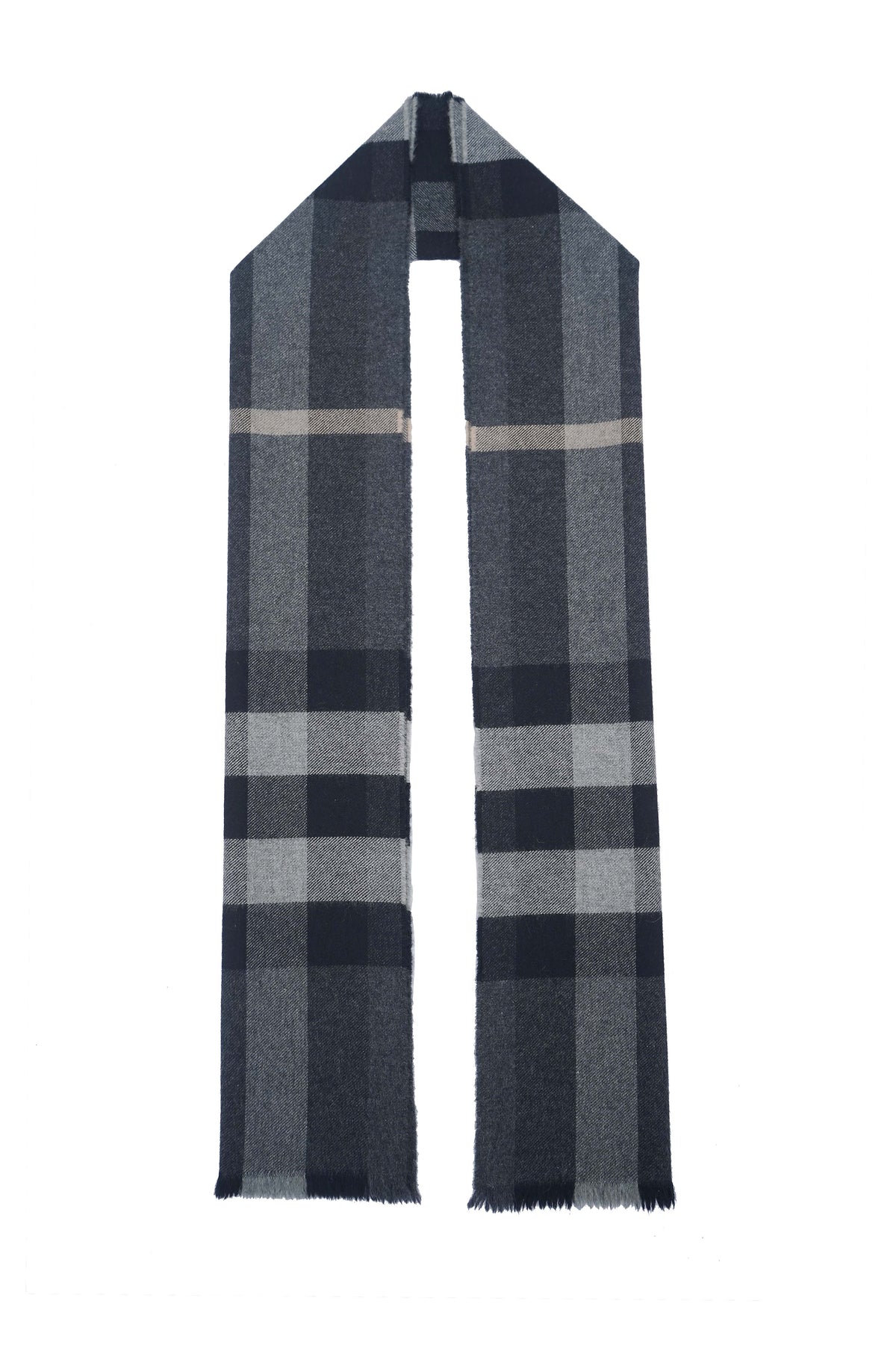 Burberry Pre-Owned Check Wool Grey Scarf