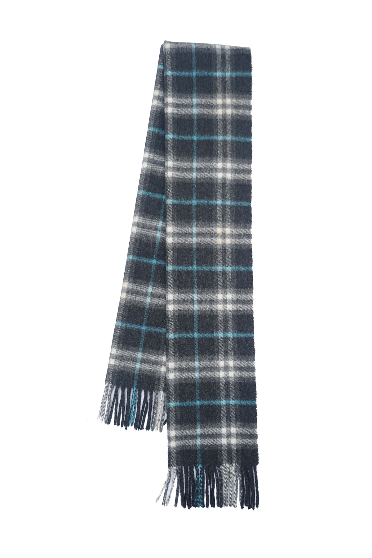Burberry Pre-Owned Check Cashmere Dark Grey Scarf