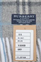 Check Merino/Cashmere Grey Scarf