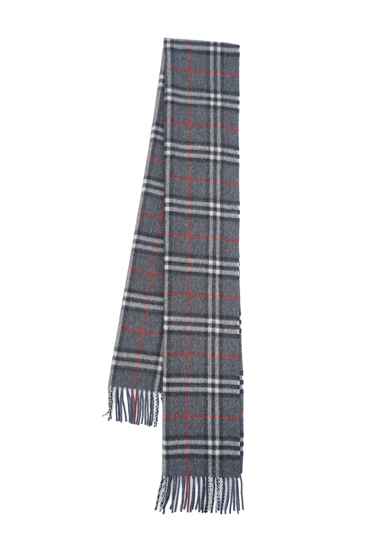 Check Lambswool Grey Scarf
