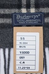 Check Lambswool Grey Scarf