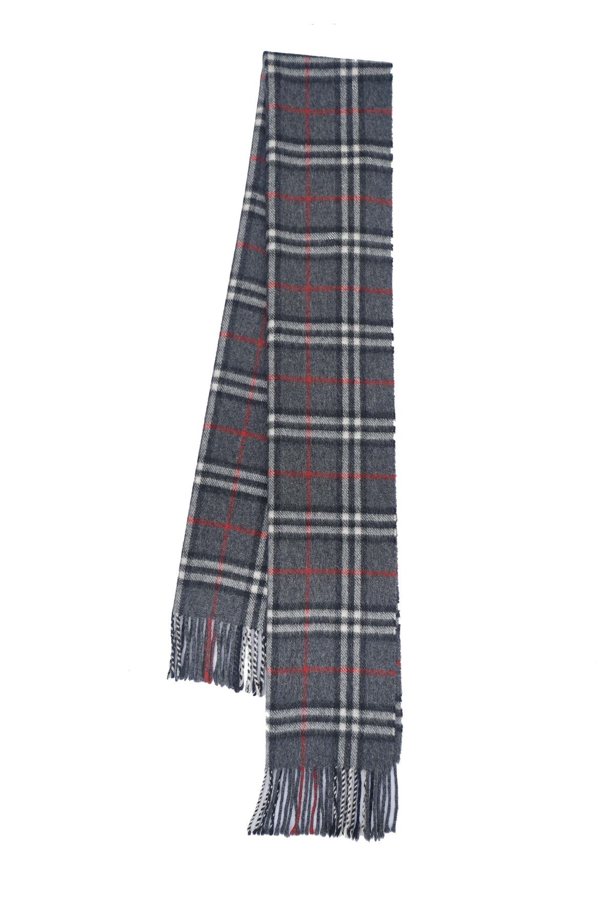 Check Lambswool Grey Scarf