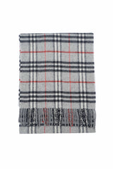 Check Lambswool Grey Scarf