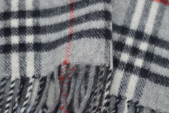 Check Lambswool Grey Scarf