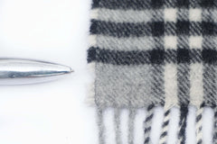 Check Lambswool Grey Scarf