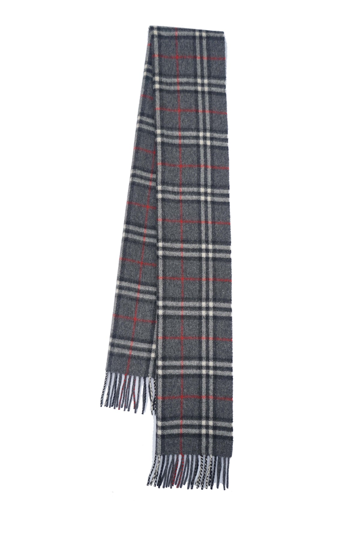 Check Lambswool Grey Scarf