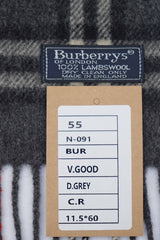 Check Lambswool Grey Scarf