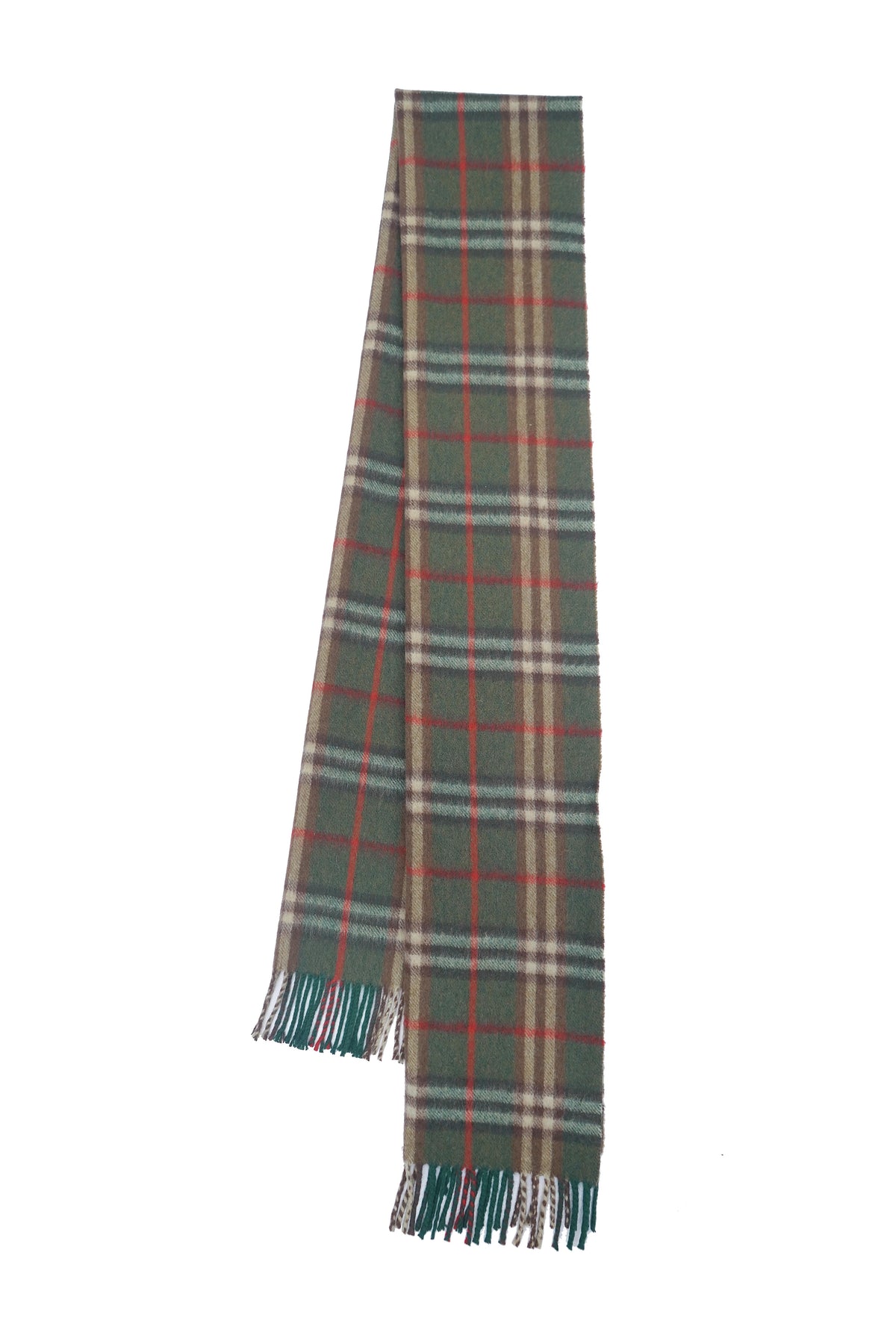Check Cashmere Green Scarf