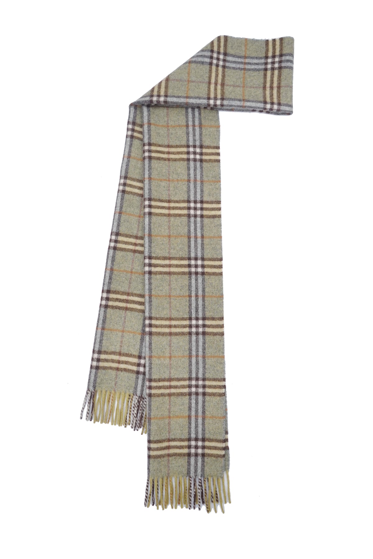 Burberry Pre-Owned Check Lambswool Green Scarf