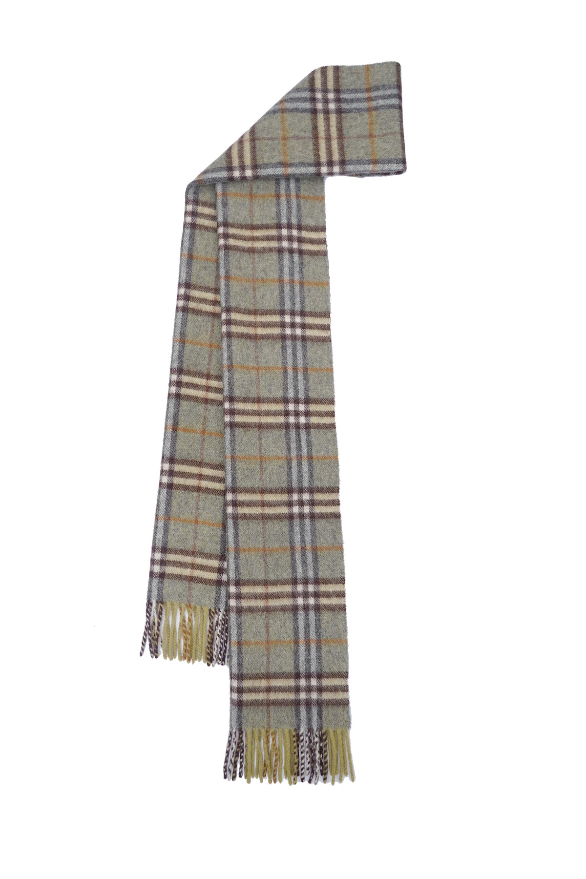 Burberry Pre-Owned Check Cashmere Green Scarf