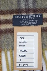 Burberry Pre-Owned Check Cashmere Green Scarf