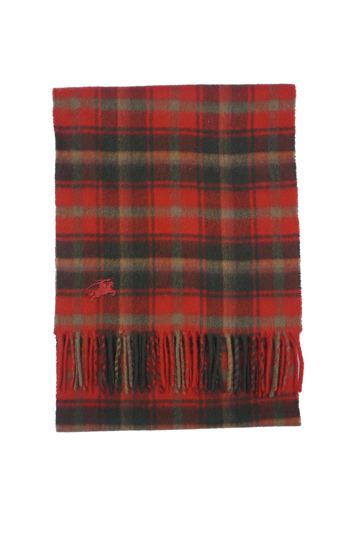 Check Cashmere Red/Green Scarf