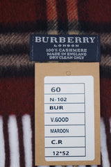 Burberry Authentic Check Cashmere Maroon Scarf