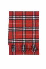 Check Lambswool Red Scarf