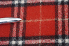 Check Lambswool Red Scarf