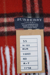 Check Lambswool Red Scarf