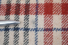 Check Wool Red Scarf