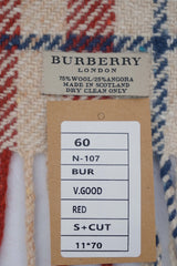 Check Wool Red Scarf