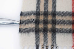 Check Cashmere Ecru/Off white Scarf